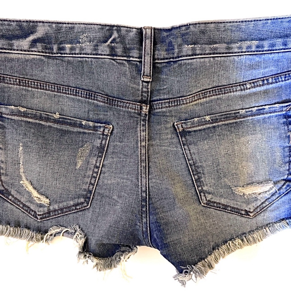 Express Distressed Denim Shorts - Blue - Picture 2 of 3